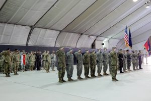 KFOR soldiers at a November 2016 transfer of authority ceremony. | Photo: Faith Bailey