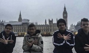 Four asylum seeking children from Has region pose in front of the House of Lords in London. | Photo: Facebook.