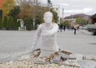 An art installation titled ‘Find Me’, created by Kosovan sculptor Eroll Murati, was displayed in the main square in Prishtina in November 2021. Photo: BIRN