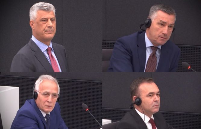 Former Kosovo Liberation Army leaders in court. Photo: Kosovo Specialist Chambers.