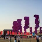 Purple flags at the Sunny Hill festival for this year’s festival’s theme “A Flag for Her”, against gender based violence. Photo: BIRN