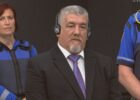 Pjeter Shala in court during the announcement of the verdict in July 2024. Photo: Livestream/Kosovo Specialist Chambers.