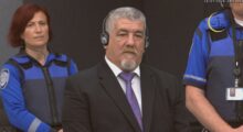 Pjeter Shala in court during the announcement of the verdict in July 2024. Photo: Livestream/Kosovo Specialist Chambers.