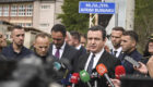 Albin Kurti at the renaming of the Ballaban-Banjska road after slain police sergeant Afrim Bunjaku. Photo: Kosovo PM’s Office.