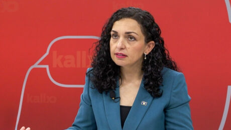 Kosovo's President Vjosa Osmani during the televised interview with BIRN. Photo: BIRN.