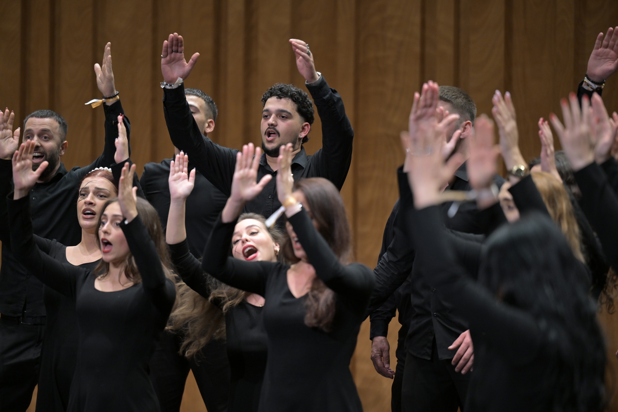 Performance of the Siparantum Choir at the Liceu Conservatory Auditorium (BCN) in Barcelona, as part of the "Adult Choirs" category on October 26. Photo courtesy of the Siparantum Choir