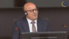 Fatmir Sopi testifying on Monday, October 28, 2024. Photo: Livestream/Kosovo Specialist Chambers.