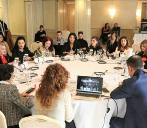 Women members of the Kosovo parliament sign declaration to combat violence against women in politics and public life on November 19, 2024 in Prishtina. Photo: Kosovo Assembly