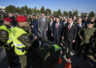 Minister of Defence Ejup Maqedonci (L), Kosovo PM Albin Kurti (R) marking Kosovo Security Forces day on November 27, 2024. Photo: Kosovo Prime Minister’s Office