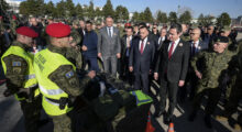 Minister of Defence Ejup Maqedonci (L), Kosovo PM Albin Kurti (R) marking Kosovo Security Forces day on November 27, 2024. Photo: Kosovo Prime Minister’s Office