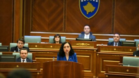 Kosovo President Vjosa Osmani addresses the assembly on November 21, 2024. Photo: Kosovo Presidency