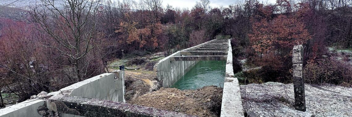 The damaged canal of Iber-Lepenc in Zubin Potok following the explosion on November 29. Photo: Prime minister's Office