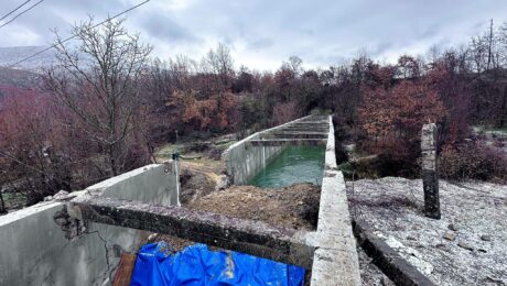 The damaged canal of Iber-Lepenc in Zubin Potok following the explosion on November 29. Photo: Prime minister's Office