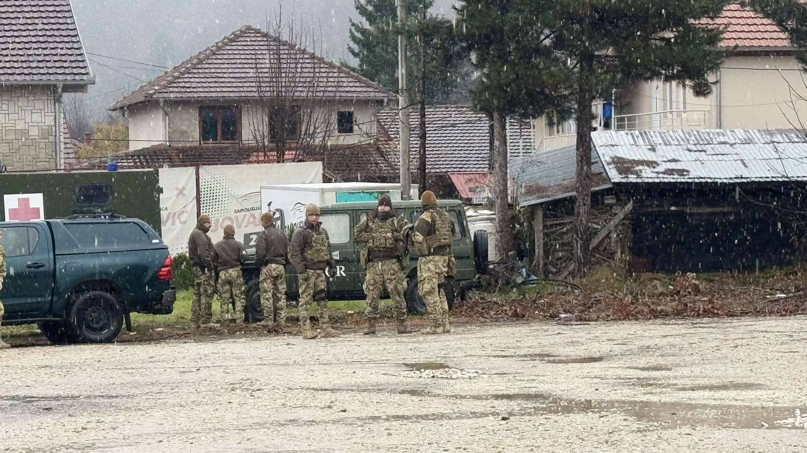 NATO Troops deployed in Zubin Potok following water pipe explosion on November 29. Photo: BIRN/Denis Sllovinja