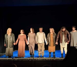 The cast of ‘Women of Troy’ at the end of the play. Photo: BIRN