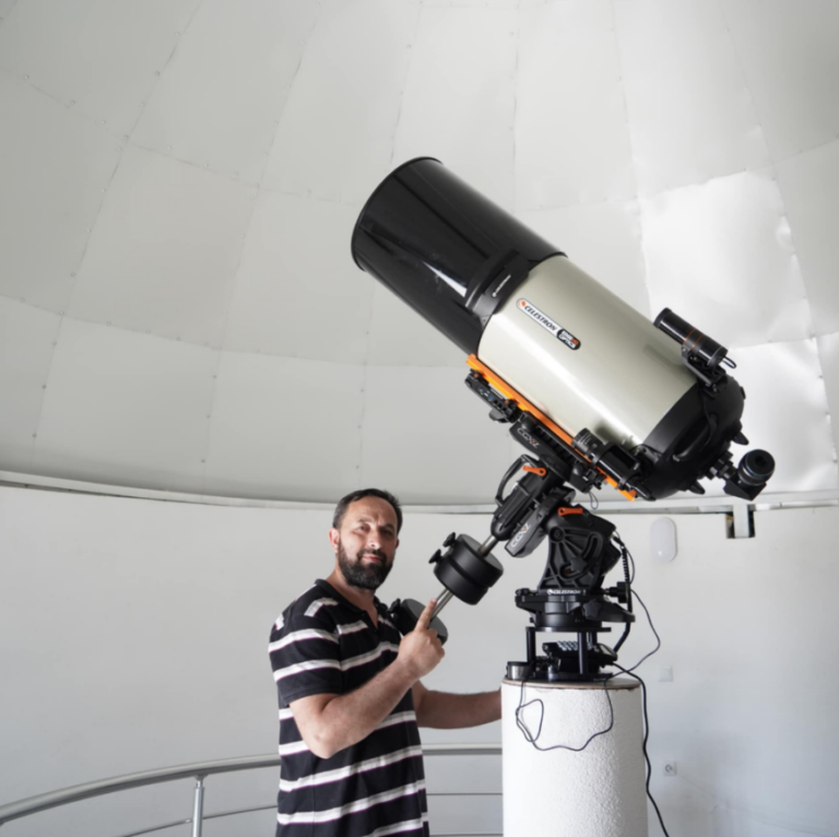 Professor Milaim Rushiti at the first observatory in Kosovo. Photo: Milaim Rushiti.