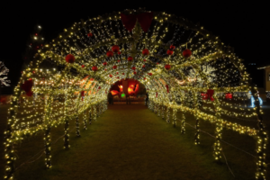 Christmas decorations at Pjetershan Catholic church in Kosovo in December 2024. Photo: BIRN