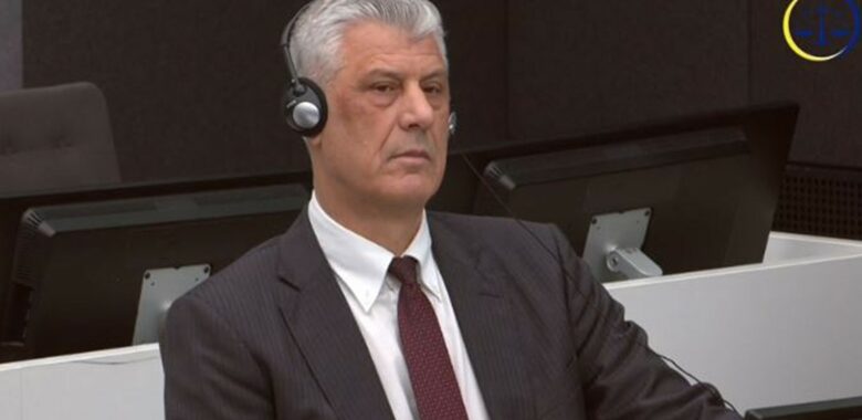 Hashim Thaci at his initial appearance on obstruction of justice charges at the Kosovo Specialist Chambers in the Hague, December 8, 2024. Photo: Kosovo Specialist Chambers/Live Updates.
