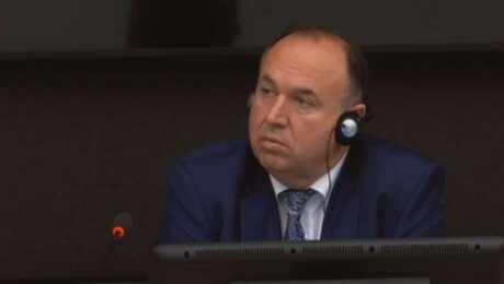 Sokol Bashota testifying in court on December 4, 2024. Photo: Kosovo Specialist Chambers/Livestream.