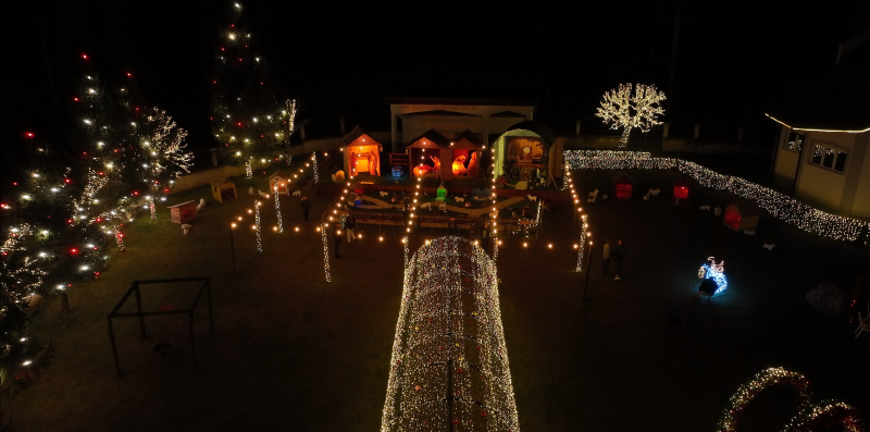 Christmas decorations at Pjetershan Catholic church in Kosovo in December 2024. Photo: BIRN