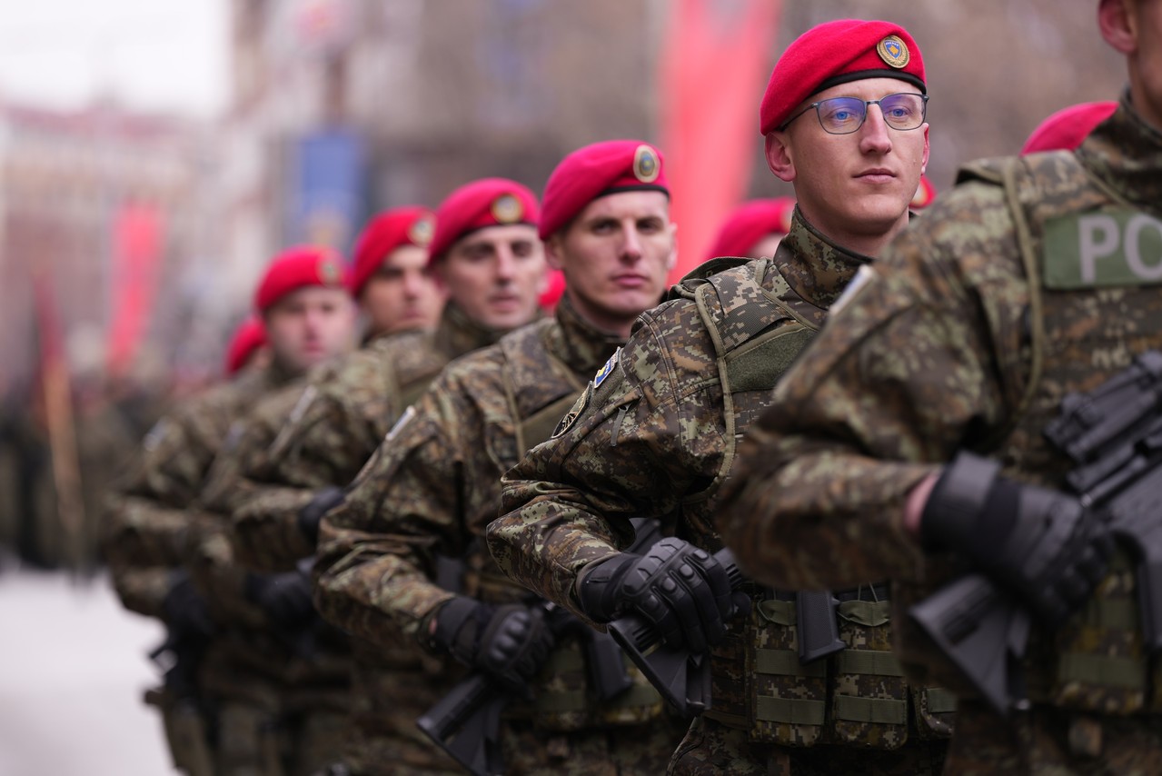 The Kosovo Security Force and Kosovo Police parade marking the 17th anniversary of Independence. February 17, 2025. Photo: BIRN/Denis Sllovinja