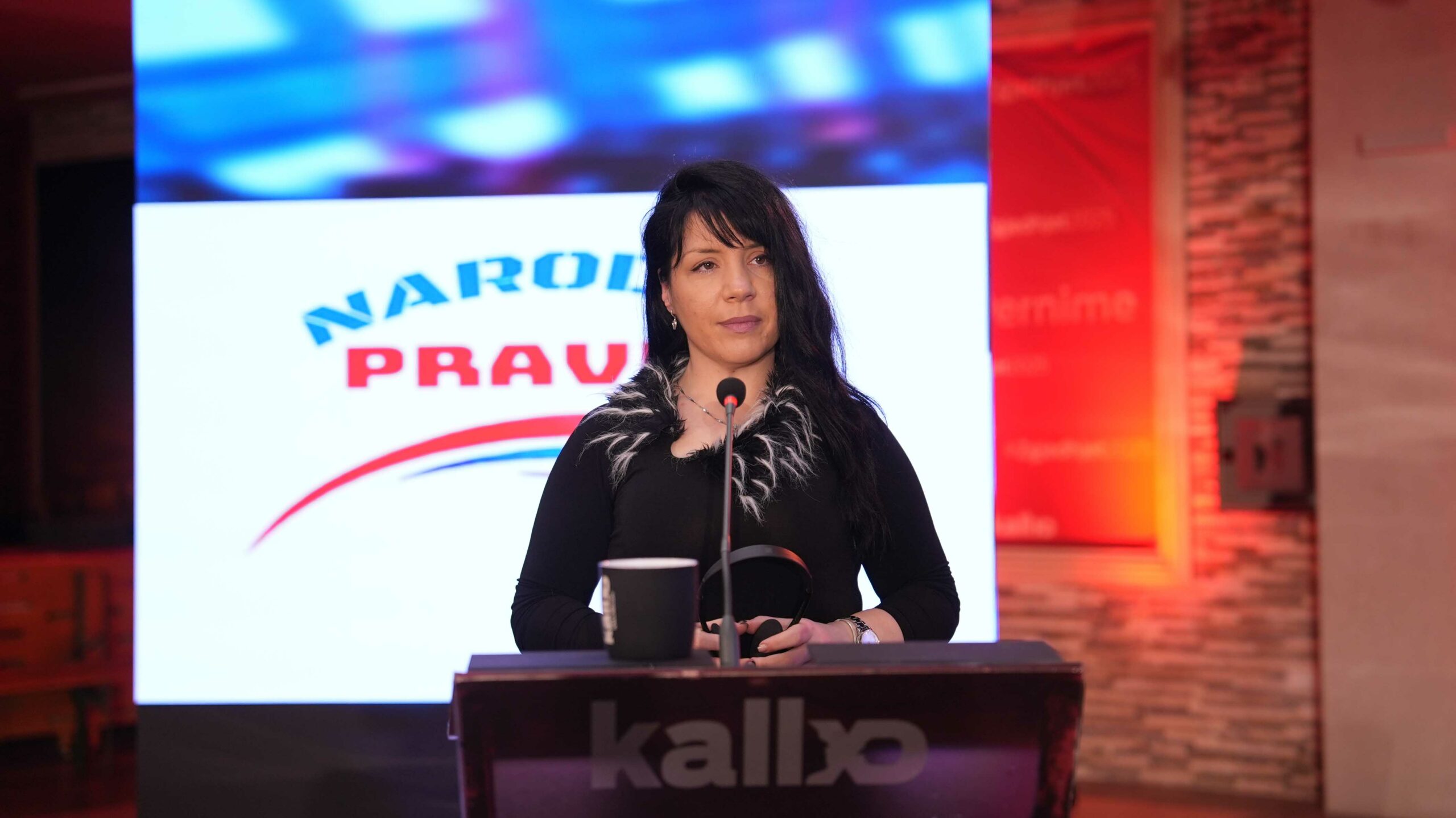 Danijela Vucinic, ‘Narodna Prava’ MP candidate, at 'Debat Pernime' on Feb 7, 2025. Photo: BIRN