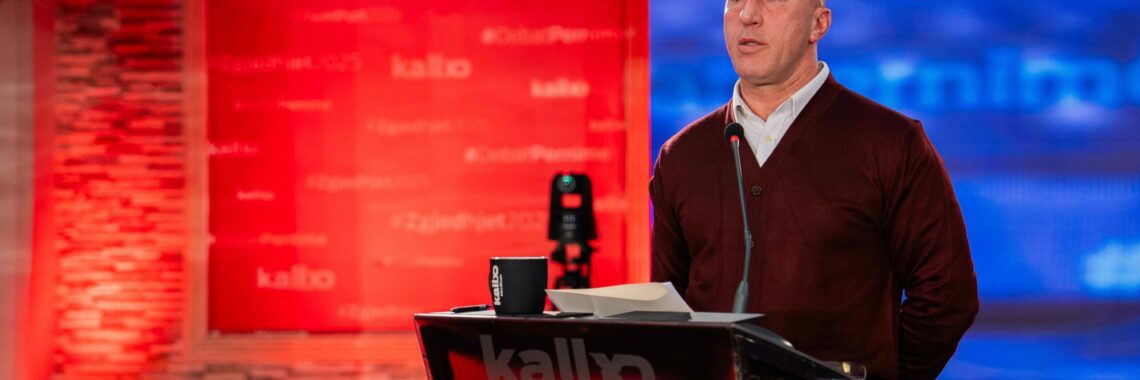 Ramush Haradinaj, AAK candidate for Kosovo's Prime Minister, on 'Debat Pernime' TV Programme on February 5, 2025. Photo: BIRN.