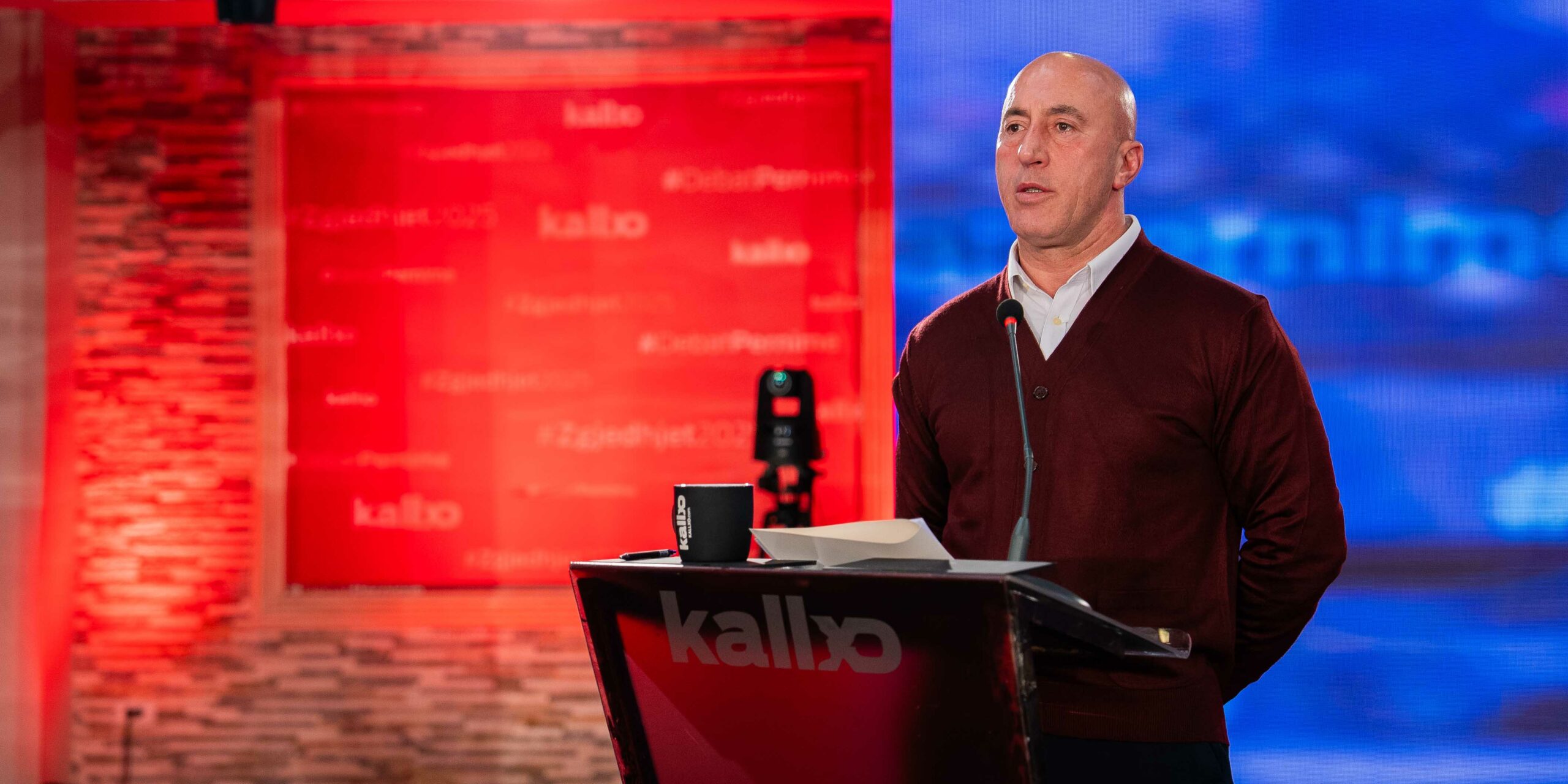 Ramush Haradinaj, AAK candidate for Kosovo's Prime Minister, on 'Debat Pernime' TV Programme on February 5, 2025. Photo: BIRN.