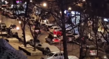 Vehicles with flags of Albania in northern Mitrovica on February 17. Photo screenshot of footage shared on social media