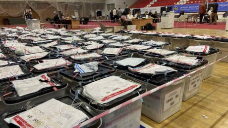 Ballot boxes delivered to the vote counting center on February 11, 2025. Photo: BIRN