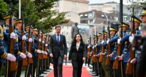 NATO General Secretary (L) and Kosovo's President Vjosa Osmani (R) in Prishtina, Kosovo on March 11, 2025. Photo: Official Facebook Account of Vjosa Osmani