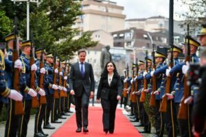 NATO General Secretary (L) and Kosovo's President Vjosa Osmani (R) in Prishtina, Kosovo on March 11, 2025. Photo: Official Facebook Account of Vjosa Osmani