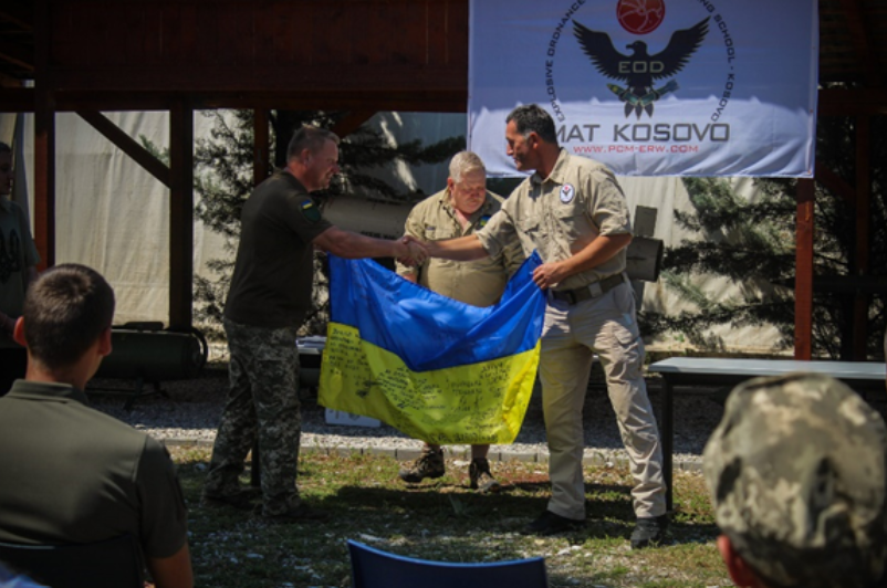 Ukrainian personnel at Kosovo’s demining training centre, near Peja. Photo credit: MAT Kosovo