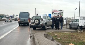 A police unit at the scene of the double murder in Vushtrri/Vucitrn on March 24, 2025. Photo: BIRN