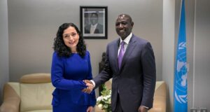 Kosovo's President Vjosa Osmani (L) and Kenya's President, William Ruto (R). Photo: Facebook Official Account of Vjosa Osmani