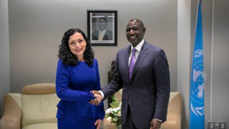 Kosovo's President Vjosa Osmani (L) and Kenya's President, William Ruto (R). Photo: Facebook Official Account of Vjosa Osmani
