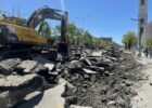 Construction at George Bush Square in Prishtina on April 29, 2025. Photo: BIRN