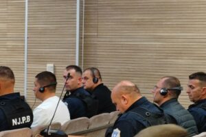 The trial for the September 2024 terrorist attack in Banjska, Zvecan, held at the Basic Court of Prishtina on April 17, 2025. Photo: BIRN