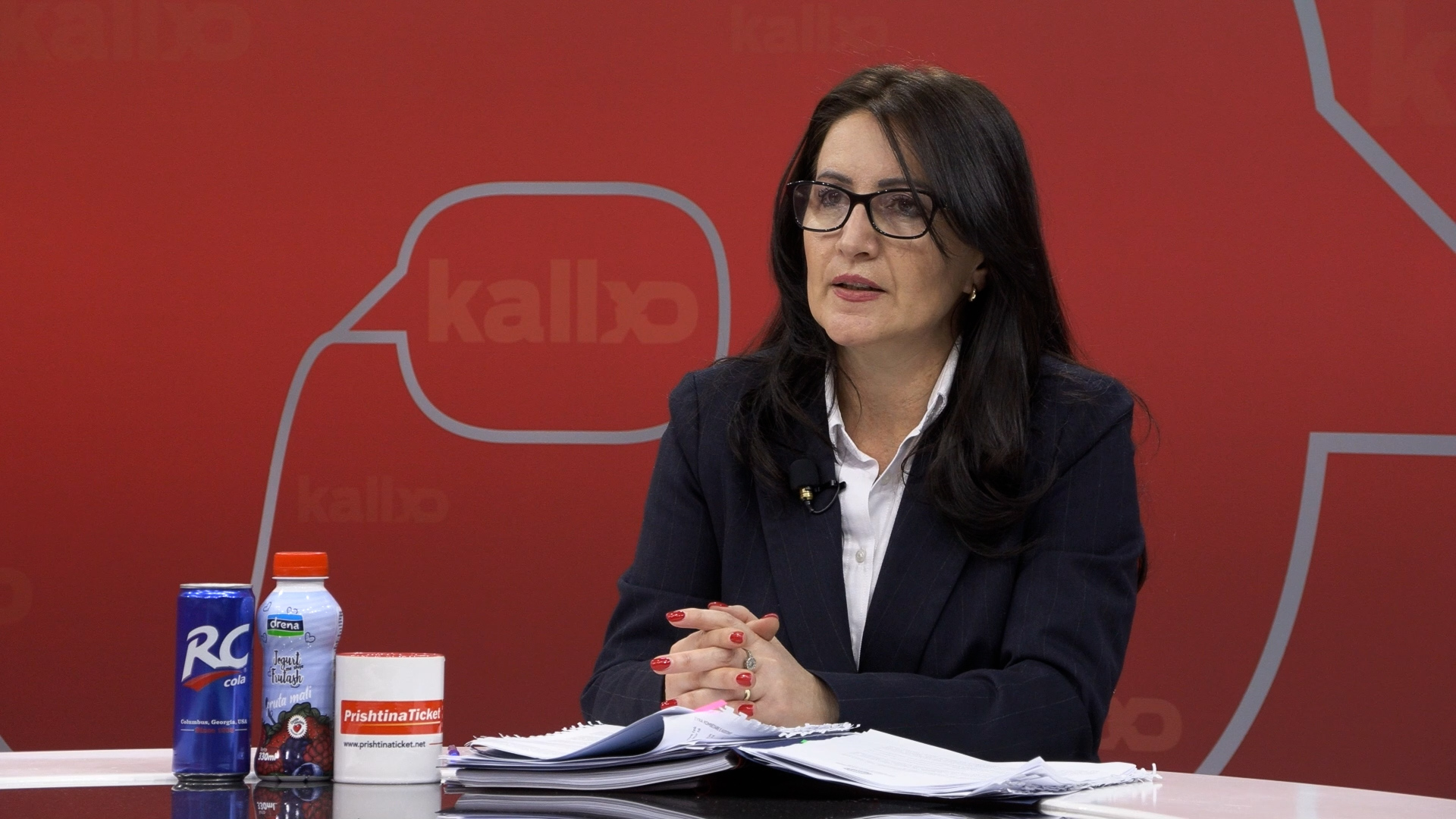General Auditor of the National Audit Office in Kosovo, Vlora Spanca, in an interview for the Kallxo Pernime TV program on April 5, 2025. Photo: BIRN