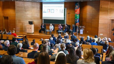 Jeta Xharra, Director of BIRN Kosovo, speaking at the 'Truth in the Age of Disinformation' conference in Lisbon, Portugal, on March 24, 2025. Photo: Edona Maloku.