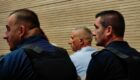 Caslav Jolic (middle) at Prishtina Basic Court. Photo: BIRN.