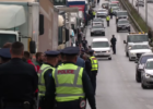 Truck blockades by businesses halt traffic at Prishtina’s entrances in protest for the delay of energy market liberalisation decision. Photo: Kallxo.com