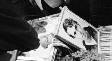The funeral of Fatmir Krasniqi in Prishtina, killed in May 1991 during his mandatory military service in the Yugoslav People’s Army, JNA. Photo: Courtesy of Ridvan Slivova