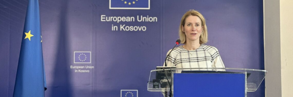 EU High Representative for Foreign Affairs and Security Policy Kaja Kallas at a press conference in Pristina, Kosovo, May 22, 2025. Photo: BIRN