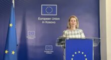 EU High Representative for Foreign Affairs and Security Policy Kaja Kallas at a press conference in Pristina, Kosovo, May 22, 2025. Photo: BIRN