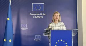 EU High Representative for Foreign Affairs and Security Policy Kaja Kallas at a press conference in Pristina, Kosovo, May 22, 2025. Photo: BIRN