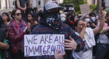 People protest outside an Immigration and Customs Enforcement (ICE) office in New York, US, 10 June 2025. Photo: EPA-EFE/SARAH YENESEL