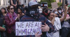 People protest outside an Immigration and Customs Enforcement (ICE) office in New York, US, 10 June 2025. Photo: EPA-EFE/SARAH YENESEL