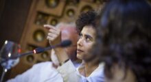Adania Shibli in Prishtina, Kosovo, on June 19, 2025. Photo: CHwB Kosova/Majlinda Hoxha