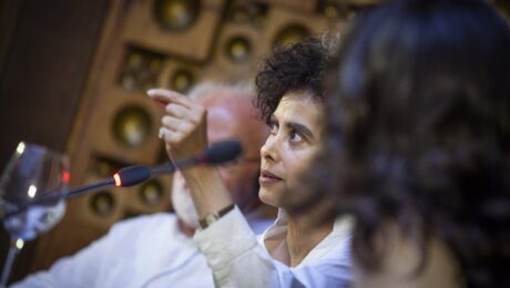 Adania Shibli in Prishtina, Kosovo, on June 19, 2025. Photo: CHwB Kosova/Majlinda Hoxha